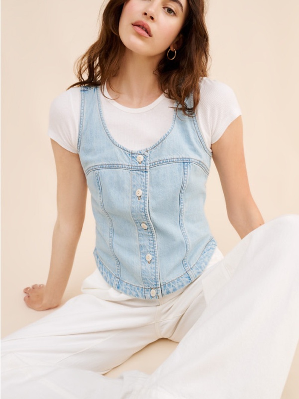 Madewell Light Blue Denim Top
